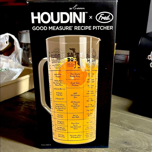 Houdini x Fred Good Measure Recipe Pitcher NIB - Picture 1 of 4
